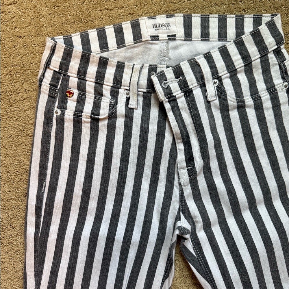 Hudson Jeans Women's Black and White Striped Jeans